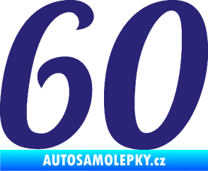 Samolepka Startovní číslo 60 typ 3 střední modrá