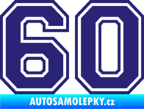 Samolepka Startovní číslo 60 typ 4 střední modrá