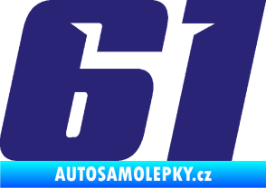 Samolepka Startovní číslo 61 typ 6 střední modrá