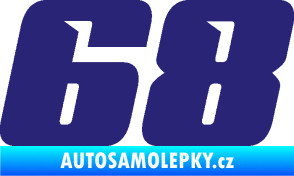 Samolepka Startovní číslo 68 typ 6 střední modrá