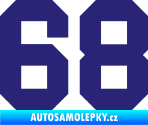 Samolepka Startovní číslo 68 střední modrá