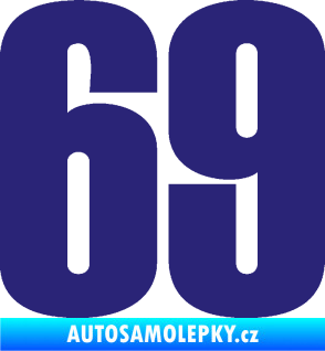 Samolepka Startovní číslo 69 typ 2        střední modrá