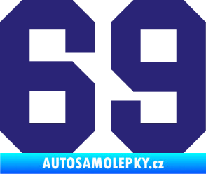 Samolepka Startovní číslo 69 střední modrá