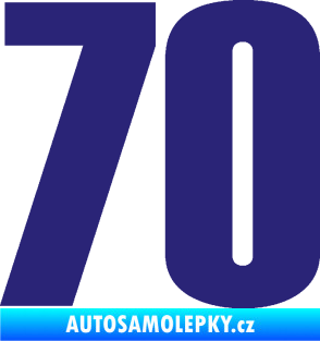 Samolepka Startovní číslo 70 typ 2         střední modrá