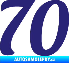Samolepka Startovní číslo 70 typ 3  střední modrá