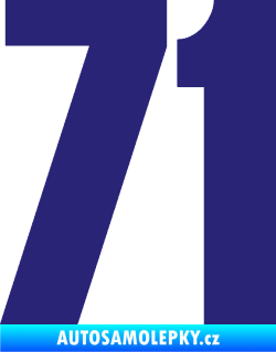 Samolepka Startovní číslo 71 typ 2  střední modrá