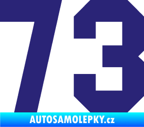 Samolepka Startovní číslo 73 střední modrá