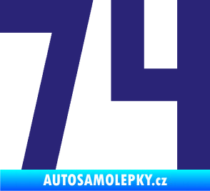 Samolepka Startovní číslo 74 střední modrá