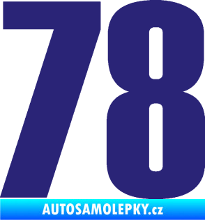 Samolepka Startovní číslo 78 typ 2         střední modrá