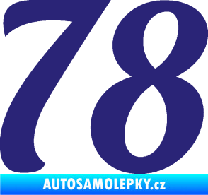Samolepka Startovní číslo 78 typ 3   střední modrá