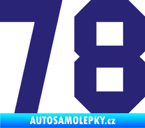 Samolepka Startovní číslo 78 střední modrá
