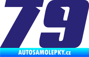Samolepka Startovní číslo 79 typ 6 střední modrá