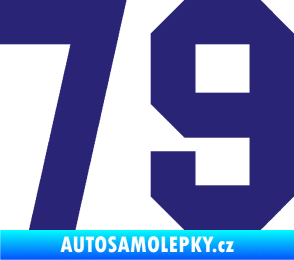 Samolepka Startovní číslo 79 střední modrá