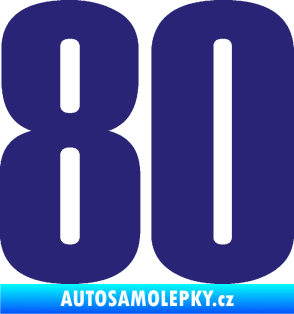Samolepka Startovní číslo 80 typ 2           střední modrá