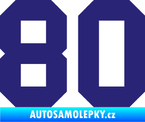 Samolepka Startovní číslo 80 střední modrá