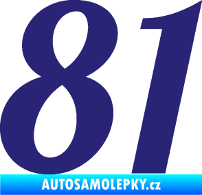 Samolepka Startovní číslo 81 typ 3   střední modrá