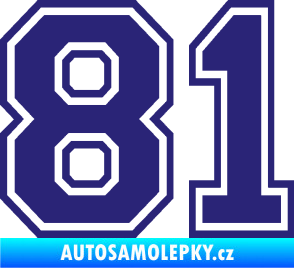 Samolepka Startovní číslo 81 typ 4 střední modrá