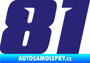 Samolepka Startovní číslo 81 typ 6 střední modrá