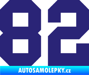 Samolepka Startovní číslo 82 střední modrá