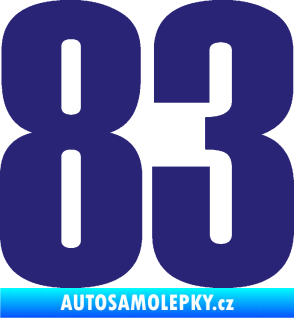 Samolepka Startovní číslo 83 typ 2   střední modrá