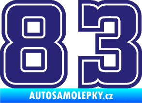 Samolepka Startovní číslo 83 typ 5 střední modrá