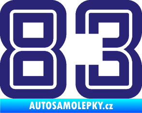 Samolepka Startovní číslo 83 typ 7 střední modrá