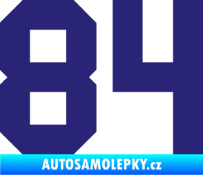 Samolepka Startovní číslo 84 střední modrá