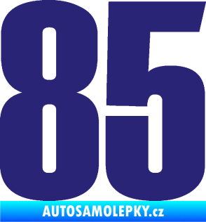Samolepka Startovní číslo 85 typ 2     střední modrá