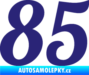 Samolepka Startovní číslo 85 typ 3   střední modrá