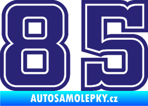 Samolepka Startovní číslo 85 typ 5 střední modrá