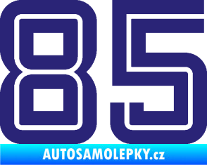 Samolepka Startovní číslo 85 typ 7 střední modrá