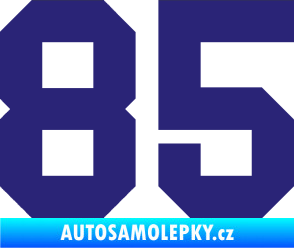Samolepka Startovní číslo 85 střední modrá
