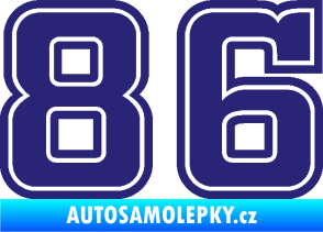 Samolepka Startovní číslo 86 typ 5 střední modrá