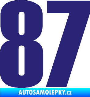 Samolepka Startovní číslo 87 typ 2       střední modrá