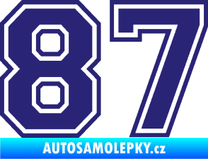 Samolepka Startovní číslo 87 typ 4 střední modrá