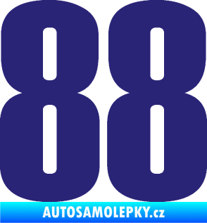 Samolepka Startovní číslo 88 typ 2        střední modrá