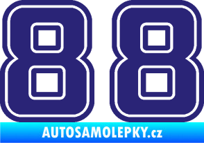 Samolepka Startovní číslo 88 typ 5 střední modrá