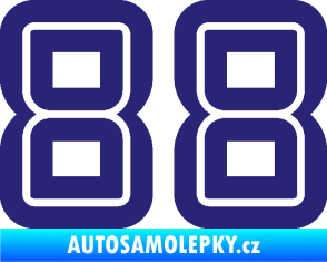 Samolepka Startovní číslo 88 typ 7 střední modrá