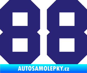 Samolepka Startovní číslo 88 střední modrá