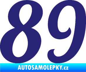 Samolepka Startovní číslo 89 typ 3  střední modrá