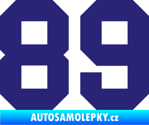 Samolepka Startovní číslo 89 střední modrá