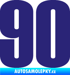 Samolepka Startovní číslo 90 typ 2          střední modrá