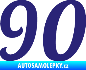 Samolepka Startovní číslo 90 typ 3   střední modrá