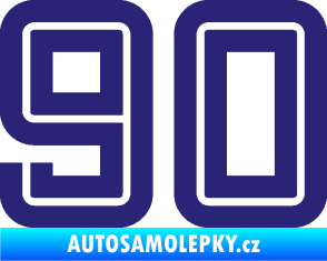 Samolepka Startovní číslo 90 typ 7 střední modrá