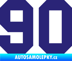 Samolepka Startovní číslo 90 střední modrá