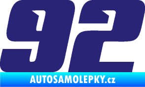 Samolepka Startovní číslo 92 typ 6 střední modrá
