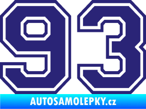 Samolepka Startovní číslo 93 typ 4 střední modrá