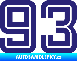 Samolepka Startovní číslo 93 typ 7 střední modrá