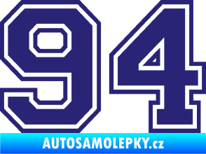 Samolepka Startovní číslo 94 typ 4 střední modrá