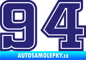 Samolepka Startovní číslo 94 typ 5 střední modrá